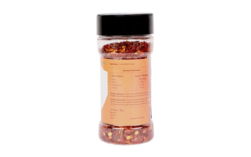 Malikaz' Dried Chilli Flakes    Plastic Bottle  50 grams